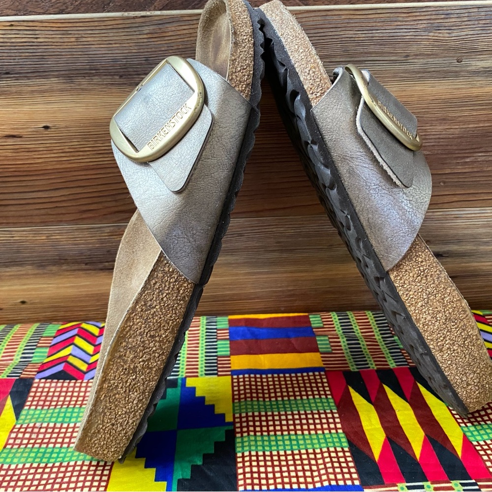 Pre-owned Birkenstock Madrid Gold Big Buckle Women's Sandals in 42/11